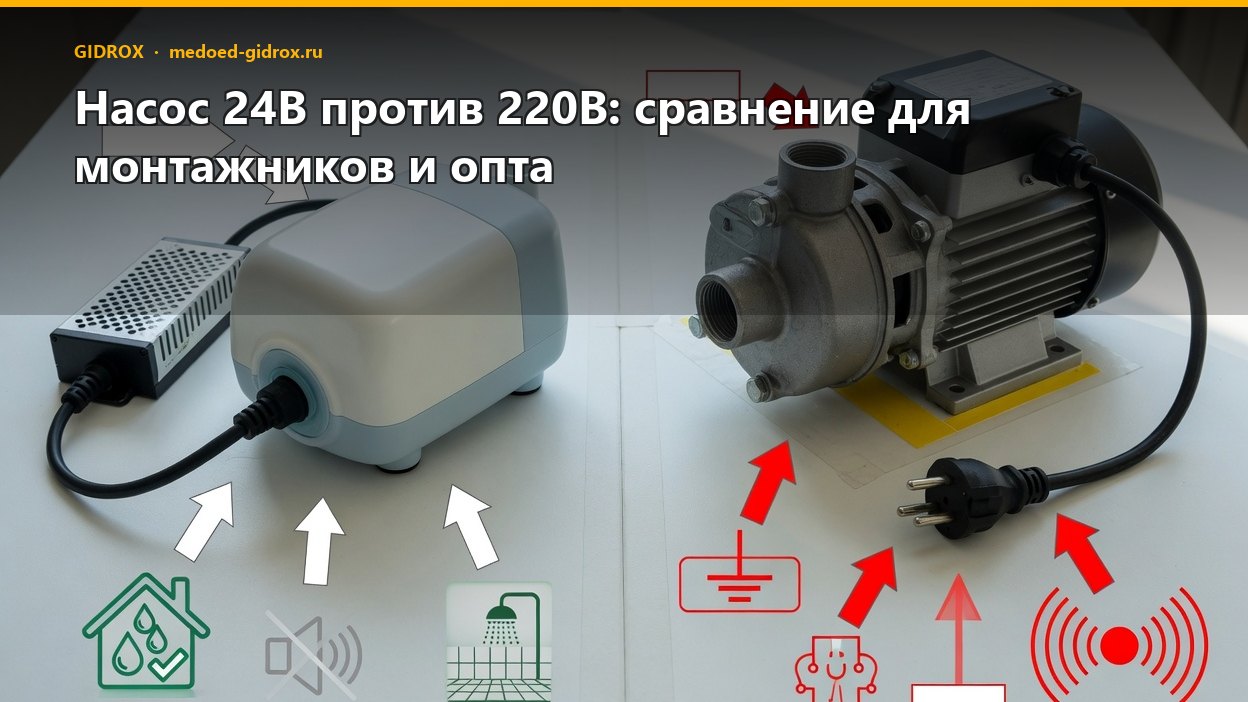 Насос 24В против 220В: сравнение для монтажников и опта