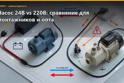 Насос 24В vs 220В: сравнение для монтажников и опта