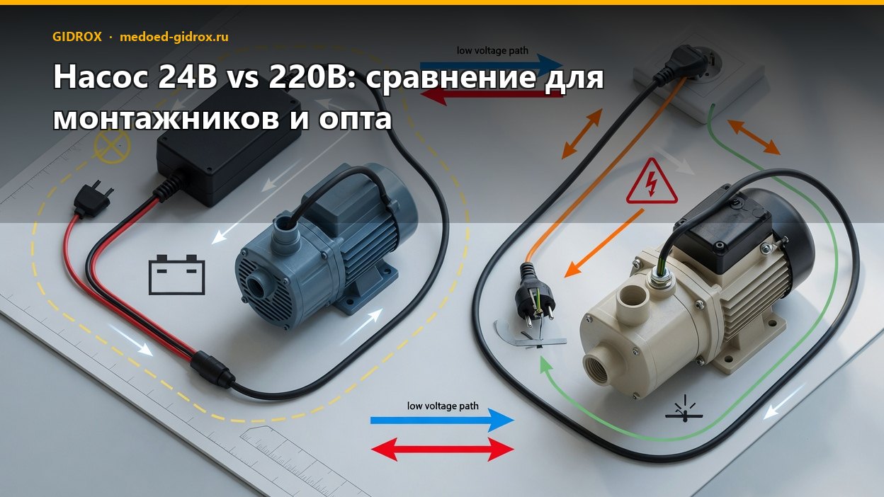 Насос 24В vs 220В: сравнение для монтажников и опта