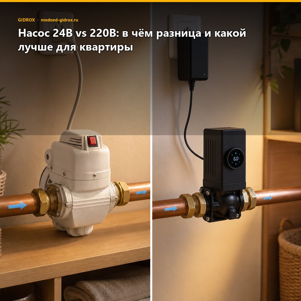 Насос 24В vs 220В: в чём разница и какой лучше для квартиры