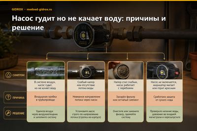 Насос гудит но не качает воду: причины и решение