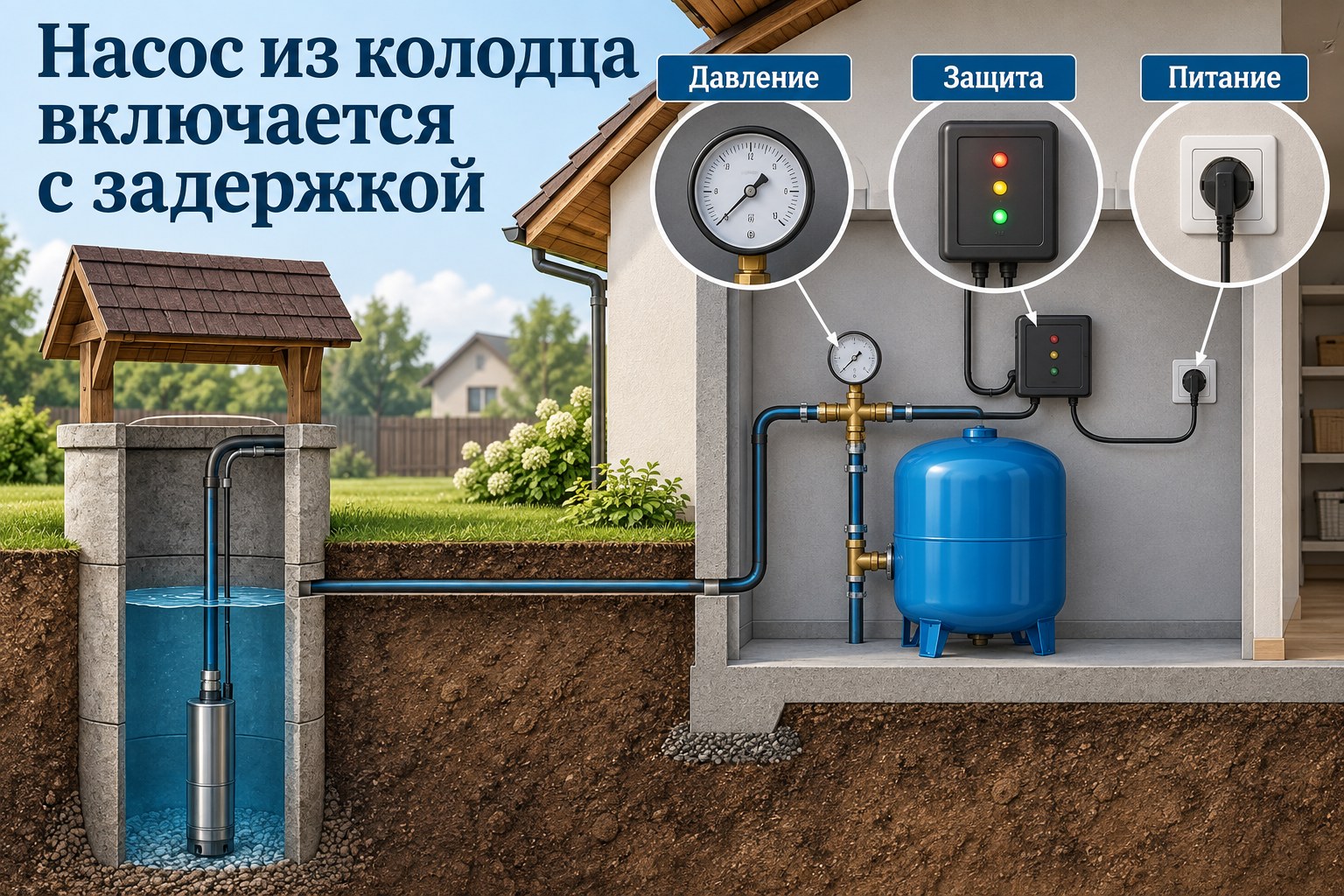 Насос из колодца включается с задержкой: что проверить