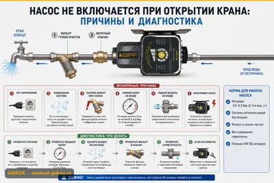 Насос не включается при открытии крана: причины и диагностика