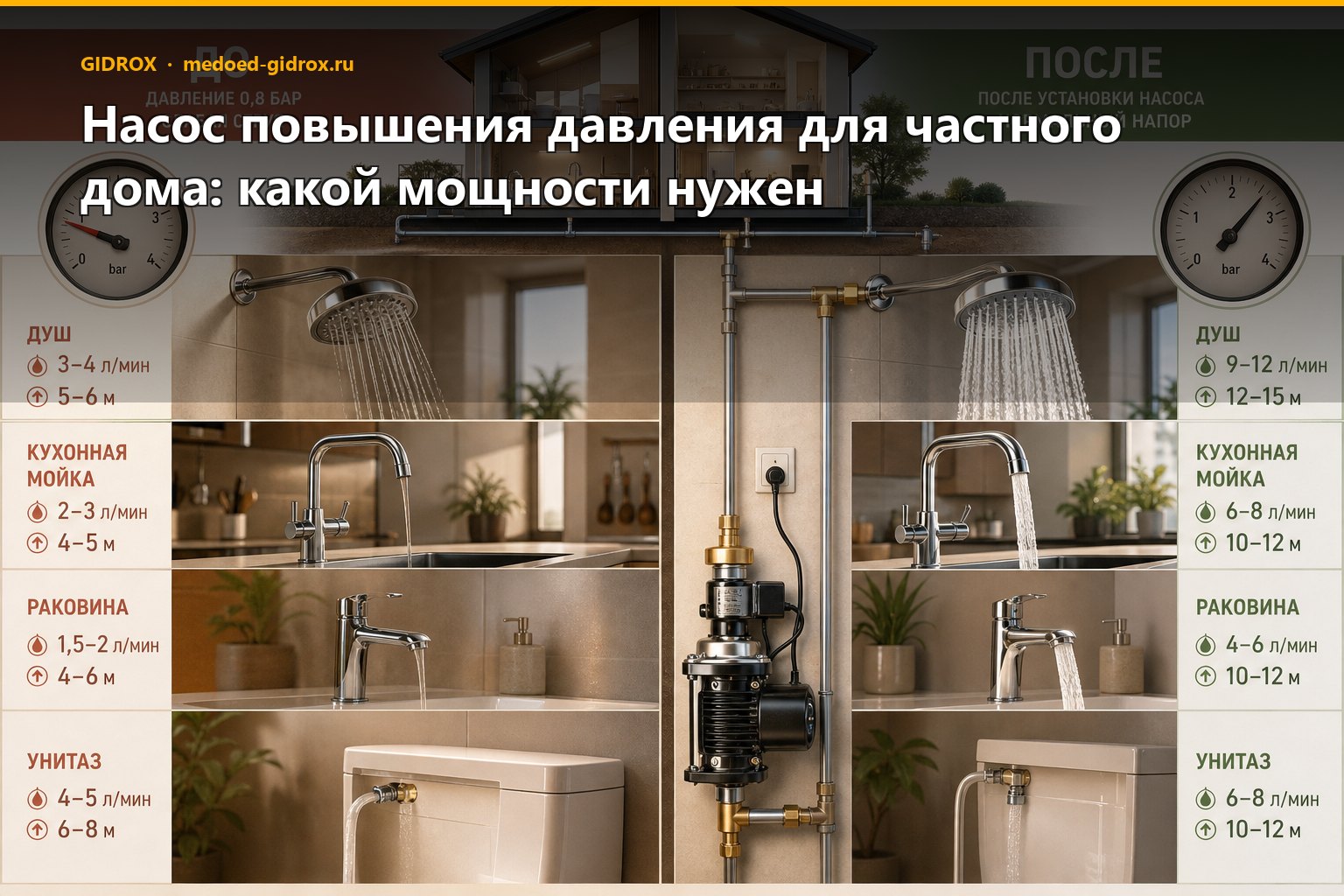 Насос повышения давления для частного дома: какой мощности нужен