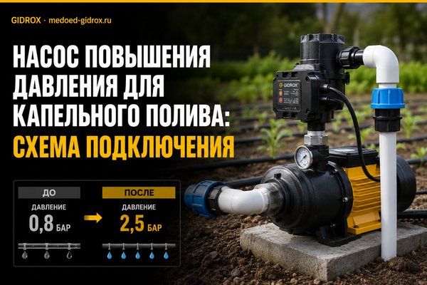 Насос повышения давления для капельного полива: схема подключения