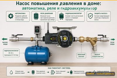 Насос повышения давления в доме: автоматика, реле и гидроаккумулятор