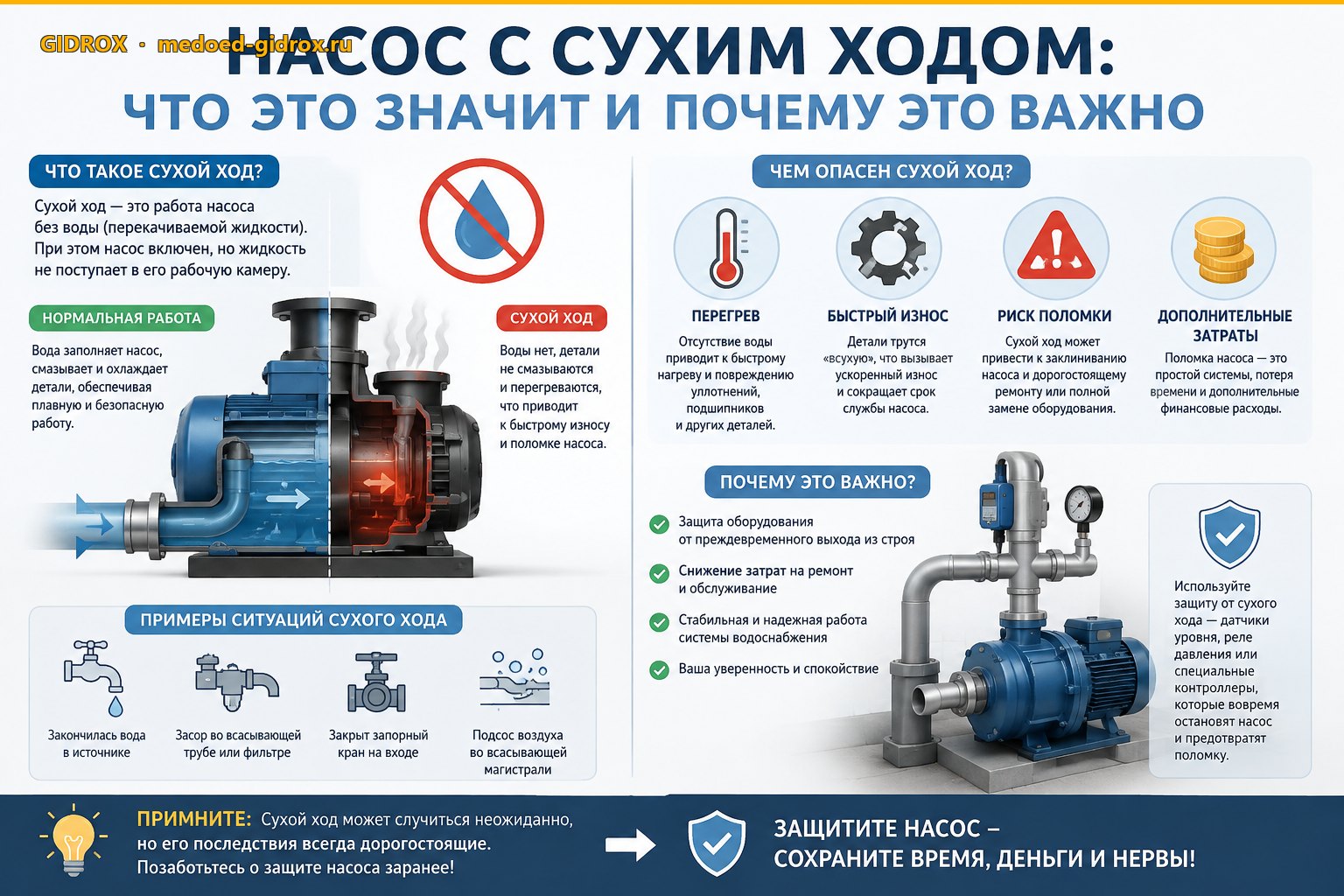 Насос с сухим ходом: что это значит и почему это важно