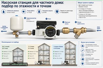 Насосная станция для частного дома: подбор по этажности и точкам