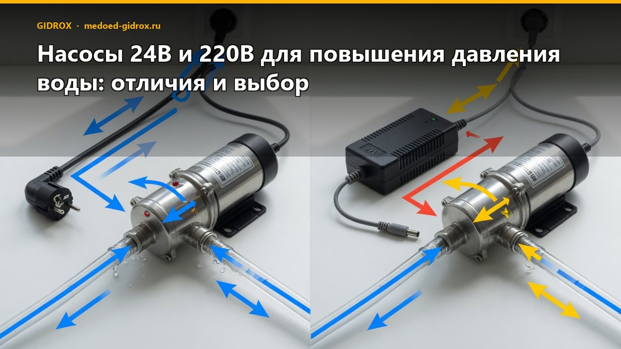 Насосы 24В и 220В для повышения давления воды: отличия и выбор