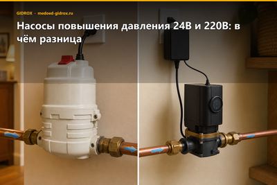 Насосы повышения давления 24В и 220В: в чём разница