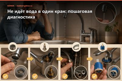 Не идёт вода в один кран: пошаговая диагностика