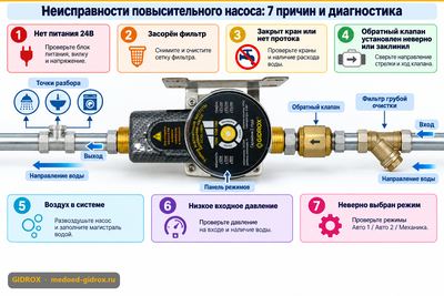 Неисправности повысительного насоса: 7 причин и диагностика