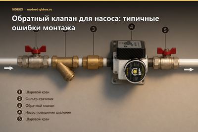 Обратный клапан для насоса: типичные ошибки монтажа