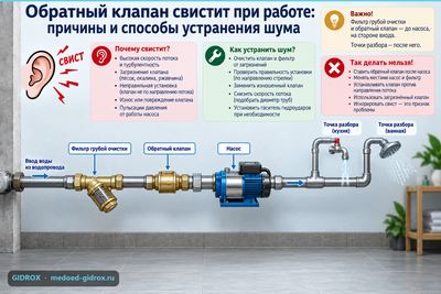 Обратный клапан свистит при работе: причины и способы устранения шума