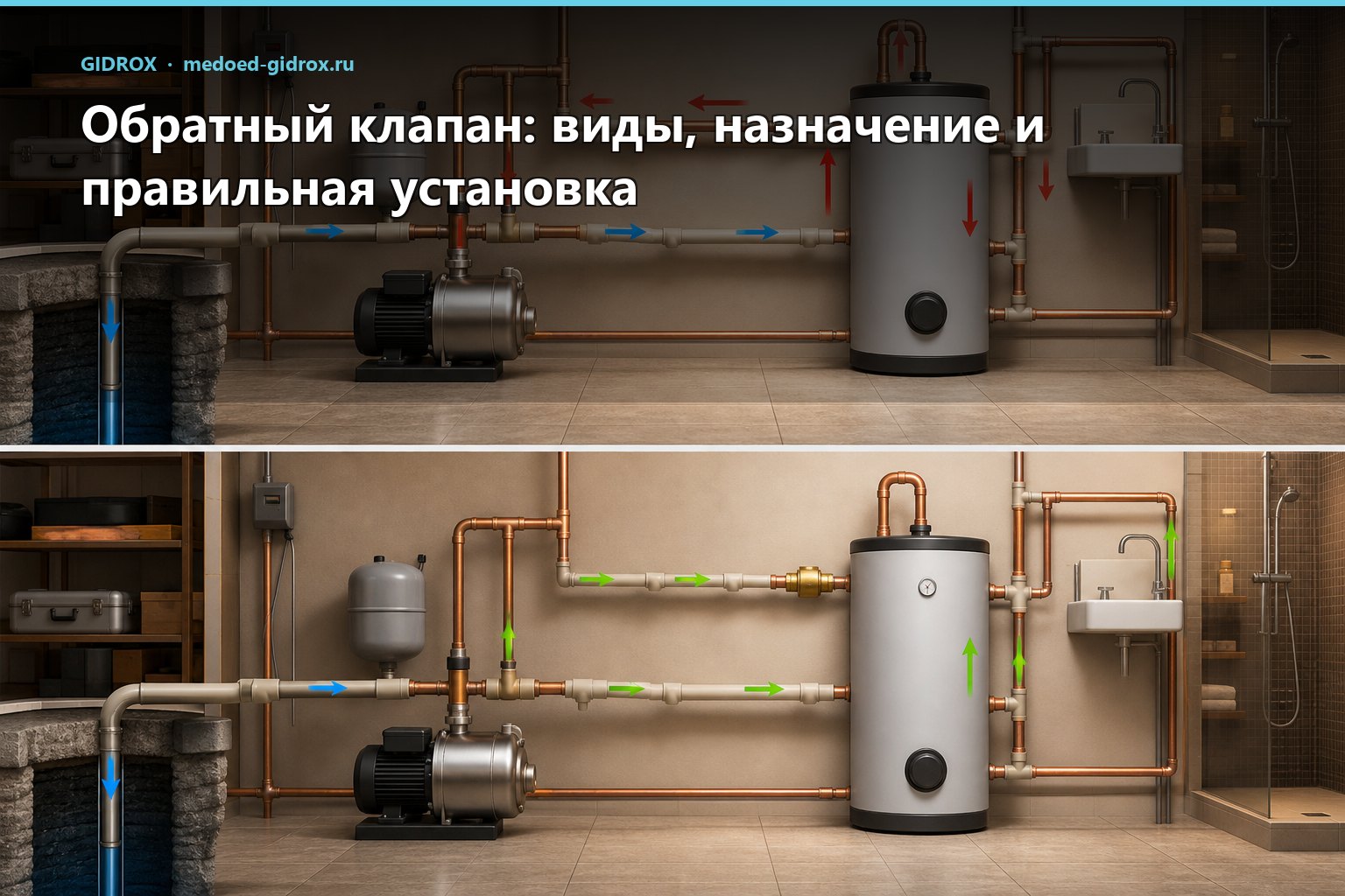 Обратный клапан: виды, назначение и правильная установка