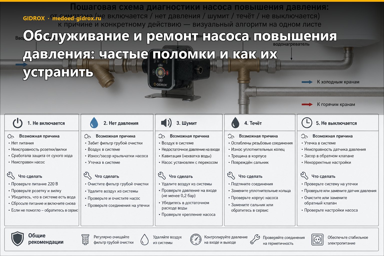 Обслуживание и ремонт насоса повышения давления: частые поломки и как их устранить