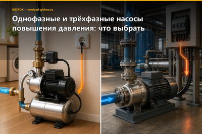 Однофазные и трёхфазные насосы повышения давления: что выбрать