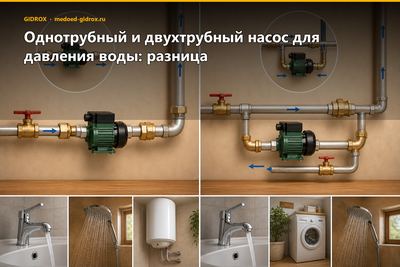 Однотрубный и двухтрубный насос для давления воды: разница