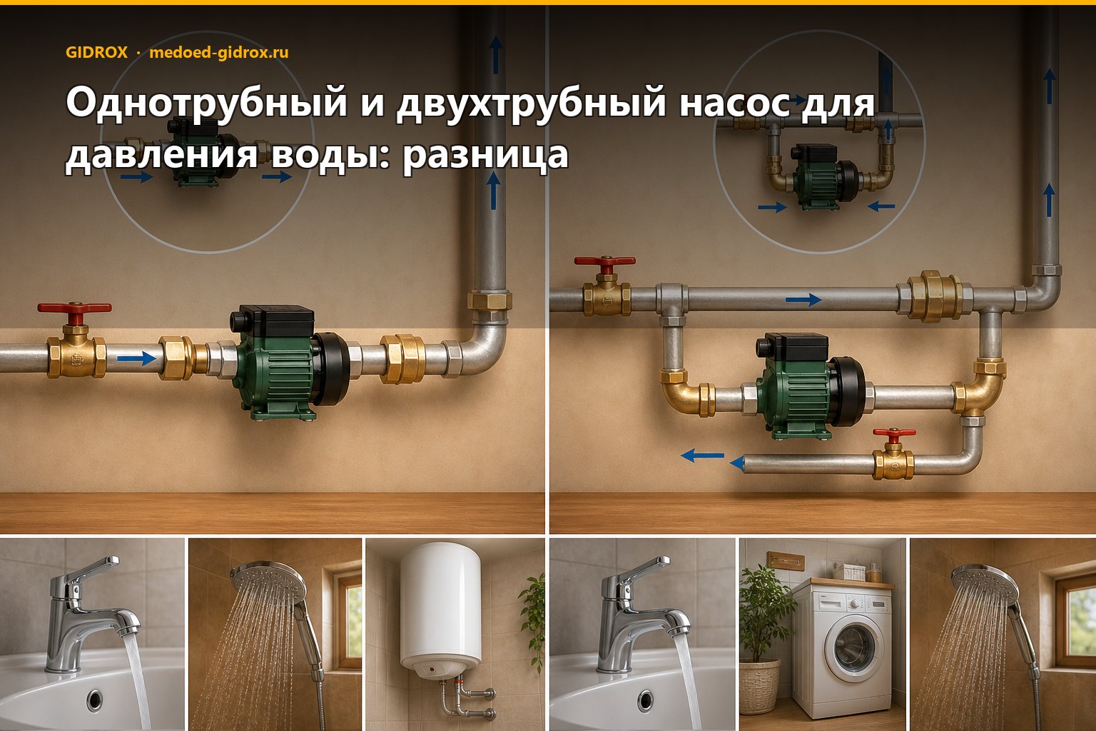 Однотрубный и двухтрубный насос для давления воды: разница