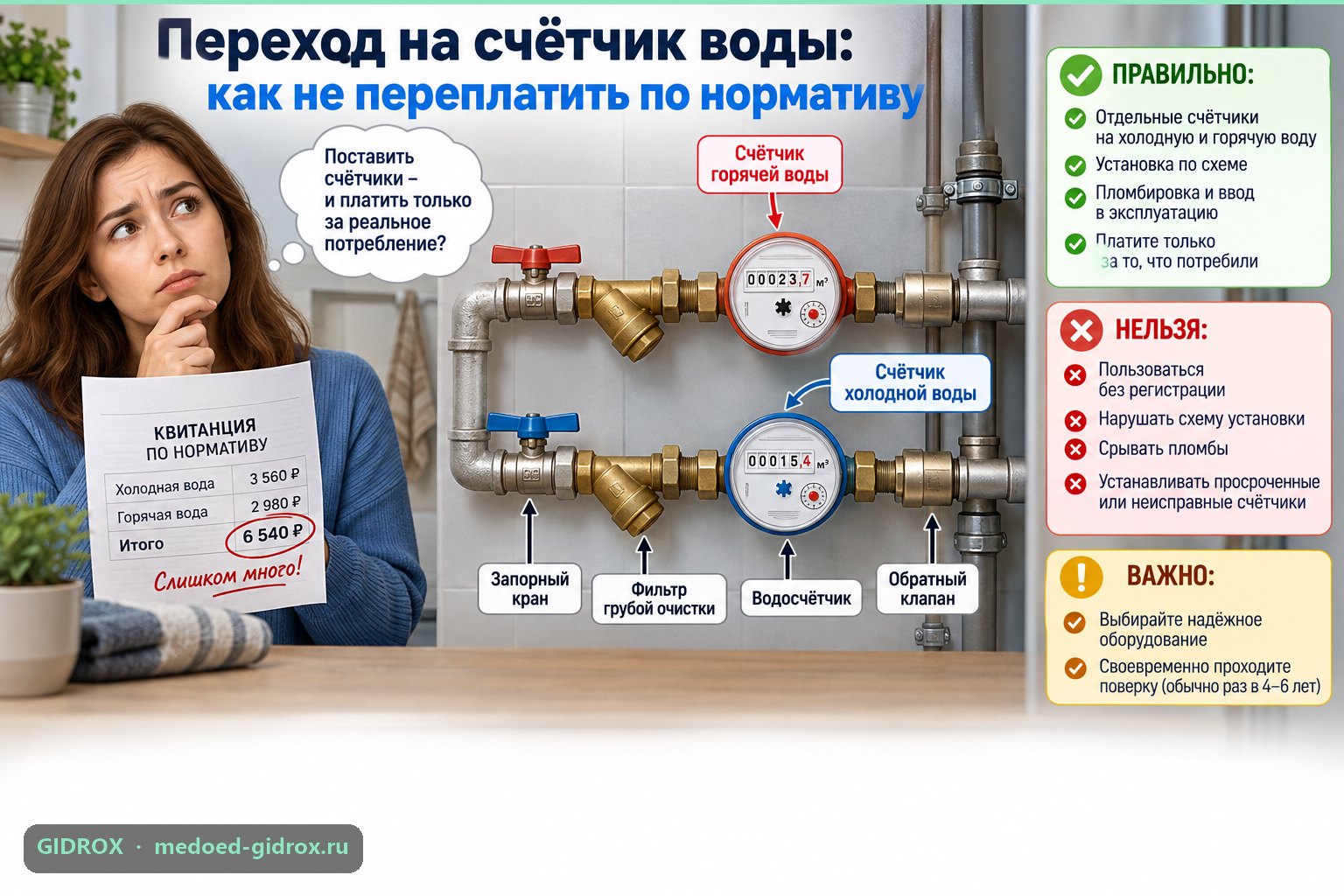 Переход на счётчик воды: как не переплатить по нормативу