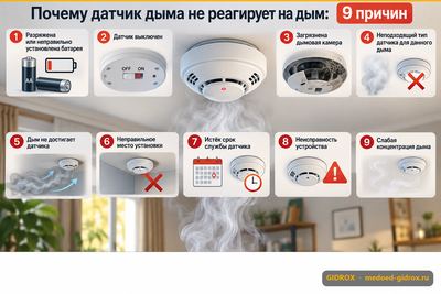Почему датчик дыма не реагирует на дым: 9 причин