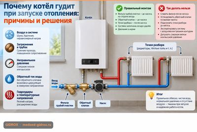 Почему котёл гудит при запуске отопления: причины и решения