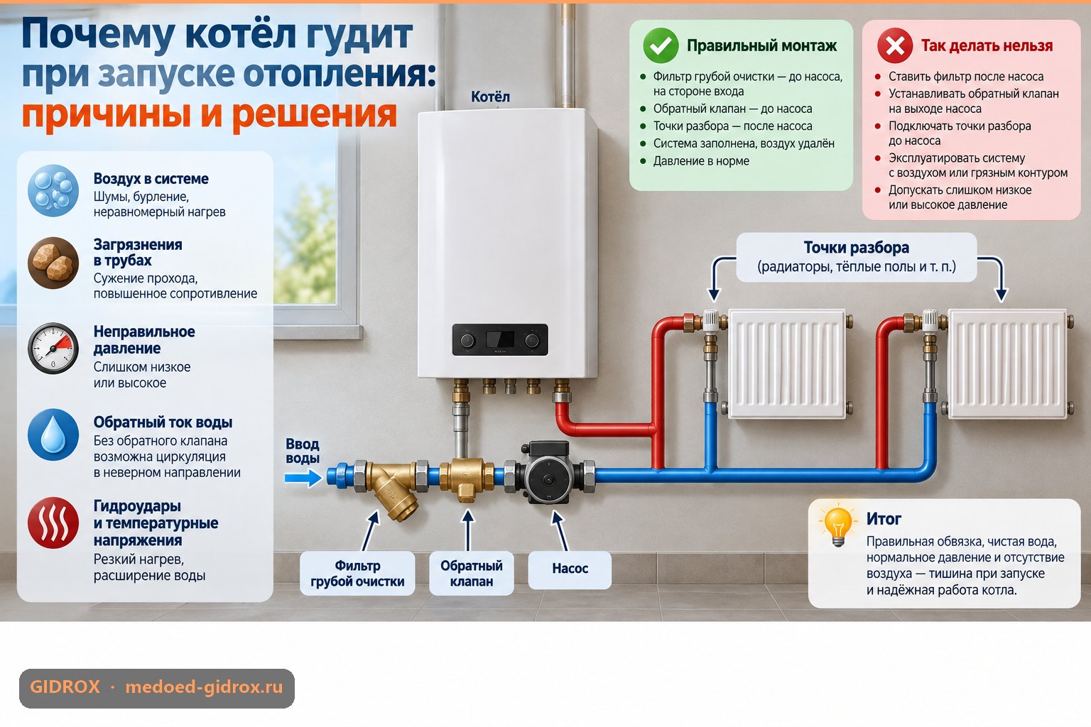 Почему котёл гудит при запуске отопления: причины и решения