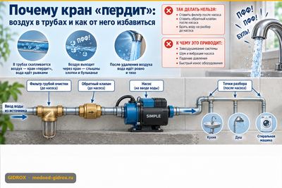 Почему кран «пердит»: воздух в трубах и как от него избавиться