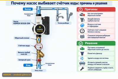 Почему насос выбивает счётчик воды: причины и решения