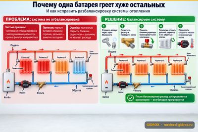 Почему одна батарея греет хуже остальных и как исправить разбалансировку