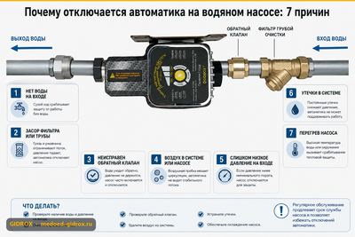 Почему отключается автоматика на водяном насосе: 7 причин