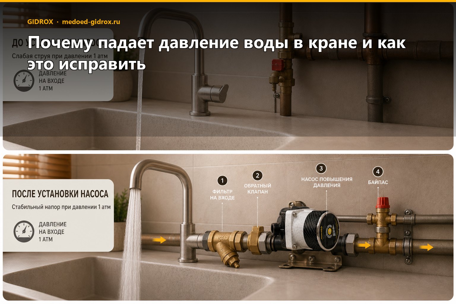 Почему падает давление воды в кране и как это исправить