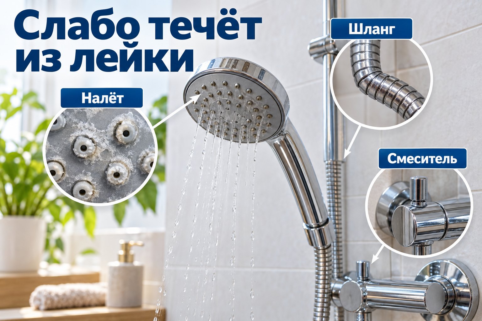 Почему плохо течёт вода из лейки душа: как найти причину за 5 минут