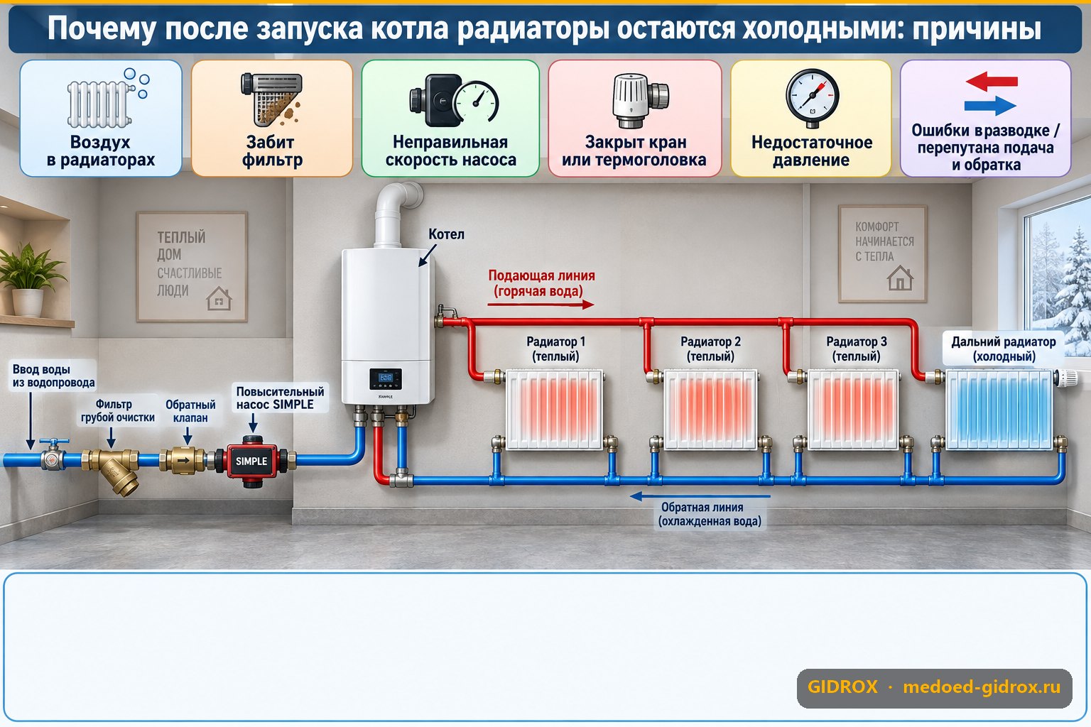 Почему после запуска котла радиаторы остаются холодными: причины