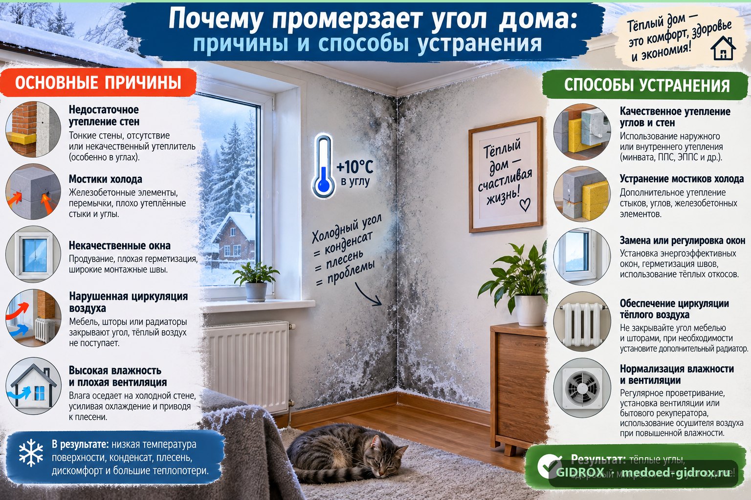 Почему промерзает угол дома: причины и способы устранения