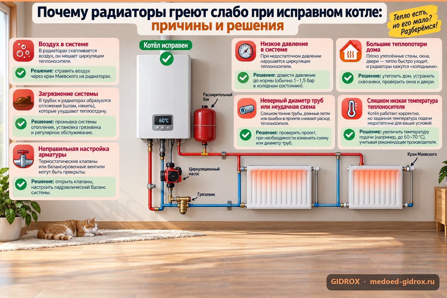 Почему радиаторы греют слабо при исправном котле: причины и решения
