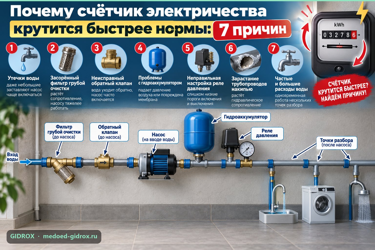 Почему счётчик электричества крутится быстрее нормы: 7 причин