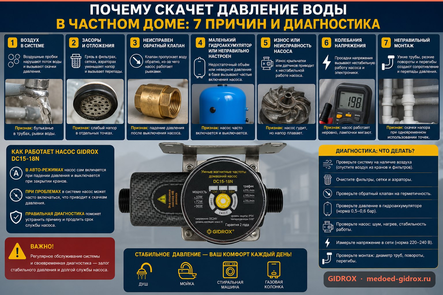 Почему скачет давление воды в частном доме: 7 причин и диагностика