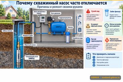 Почему скважинный насос часто отключается: причины и ремонт своими руками
