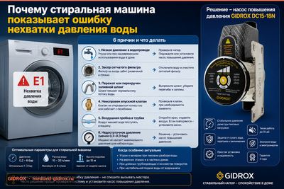 Почему стиральная машина показывает ошибку нехватки давления воды