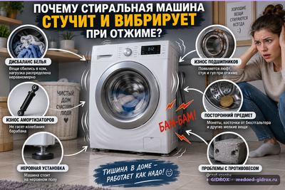 Почему стиральная машина стучит и вибрирует при отжиме
