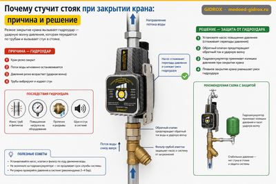 Почему стучит стояк при закрытии крана: причина и решение