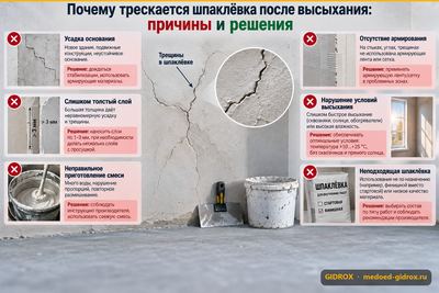 Почему трескается шпаклёвка после высыхания: причины и решения
