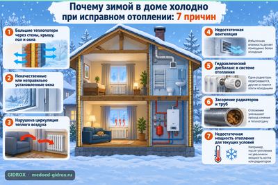 Почему зимой в доме холодно при исправном отоплении: 7 причин