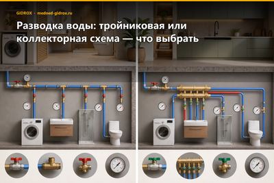 Разводка воды: тройниковая или коллекторная схема — что выбрать