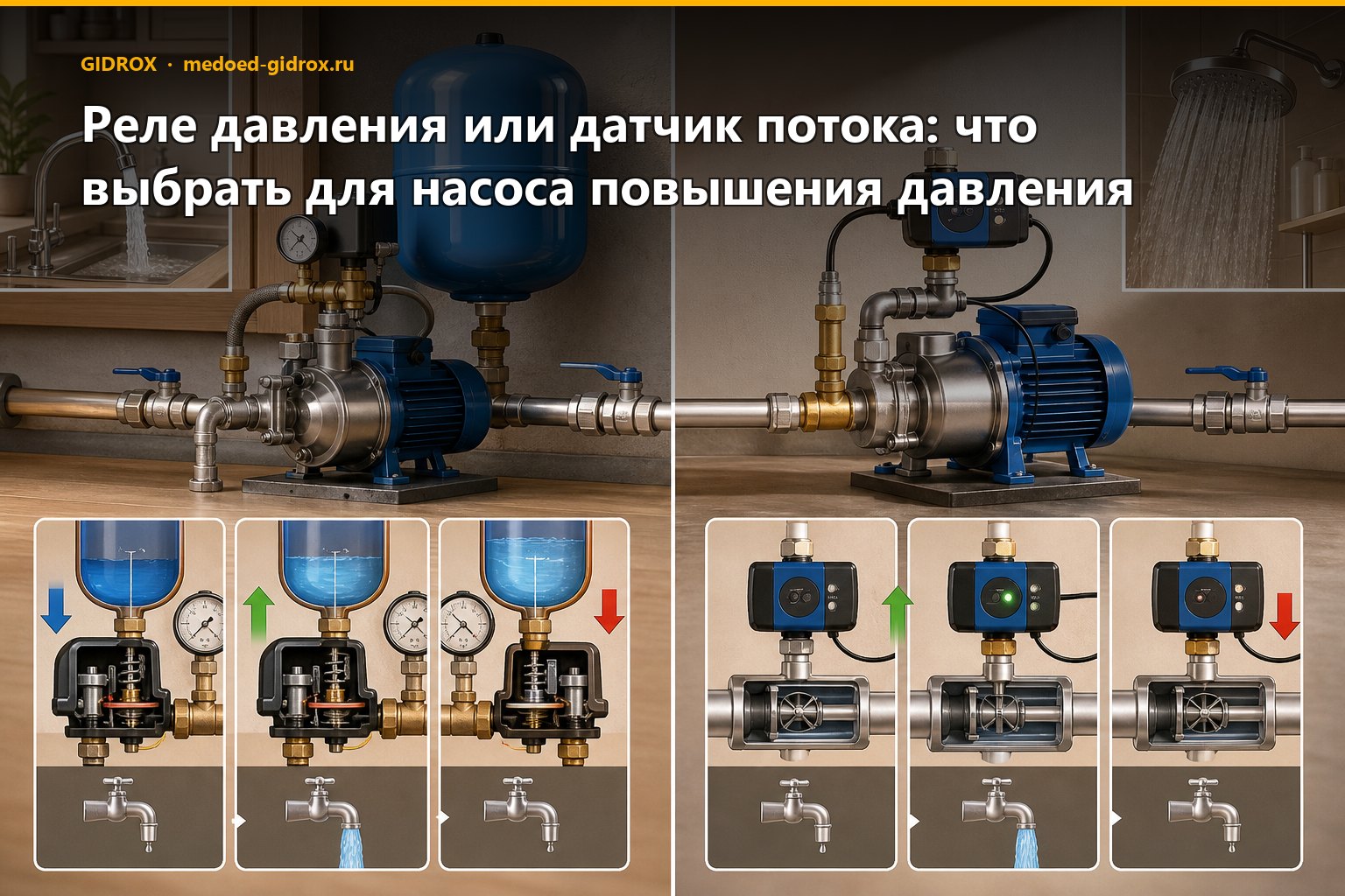 Реле давления или датчик потока: что выбрать для насоса повышения давления