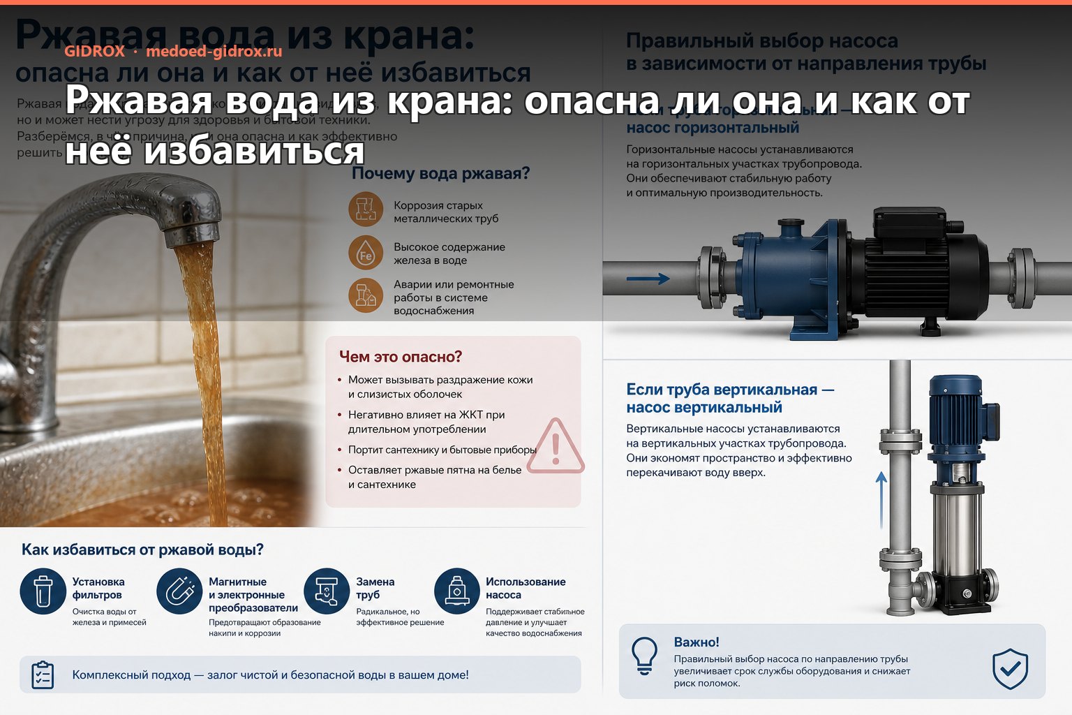 Ржавая вода из крана: опасна ли она и как от неё избавиться