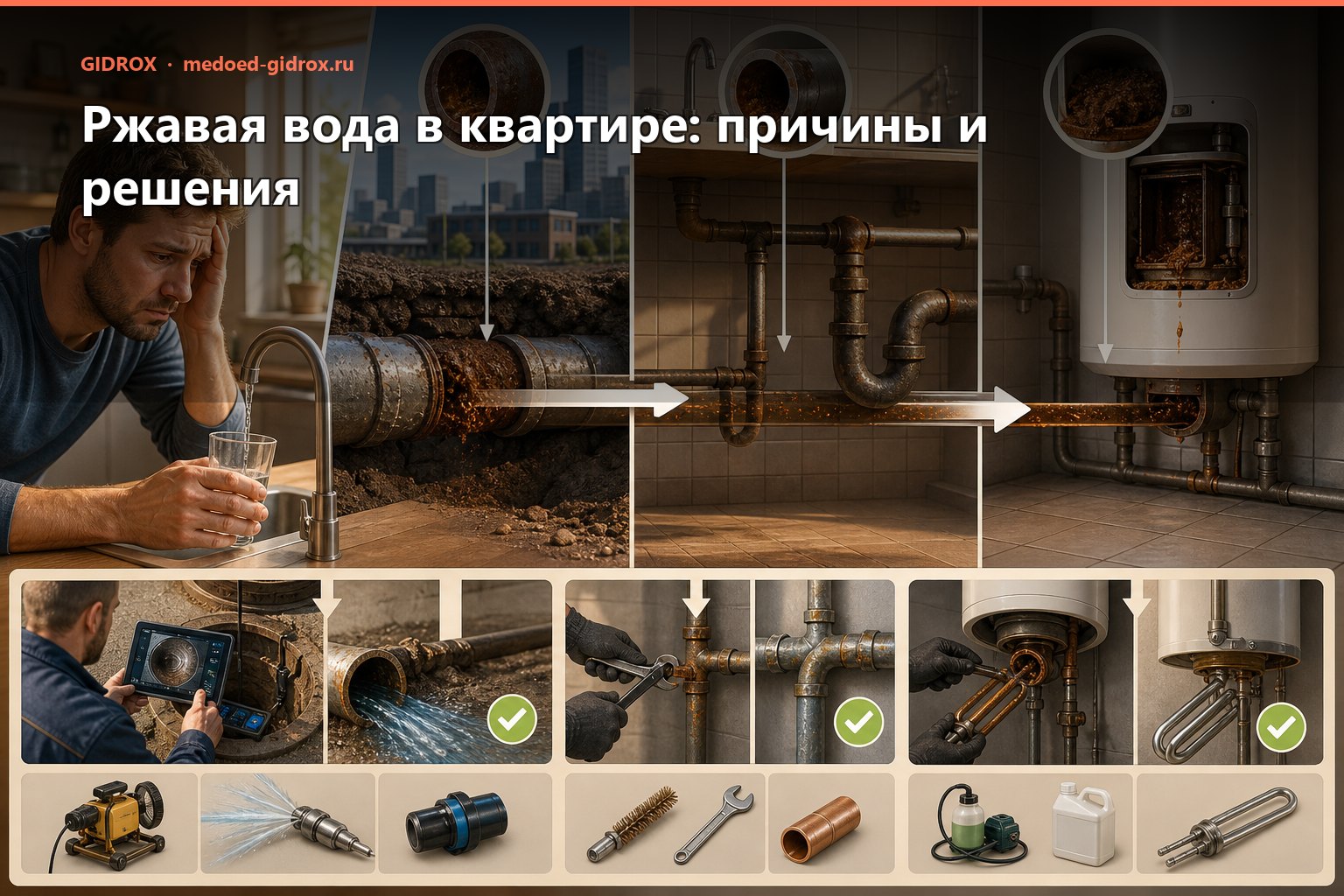 Ржавая вода в квартире: причины и решения