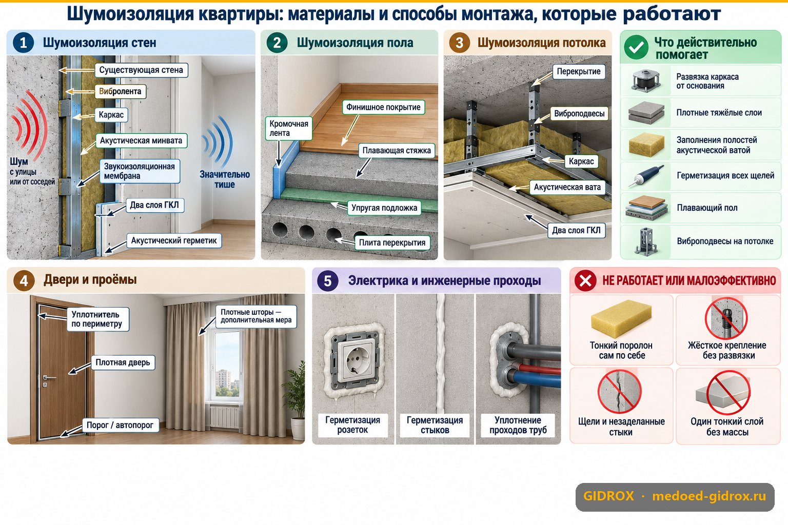 Шумоизоляция квартиры: материалы и способы монтажа, которые работают