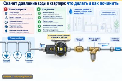 Скачет давление воды в квартире: что делать и как починить